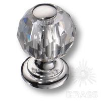 0737-005-MINI Ручка кнопка с кристаллом, глянцевый хром