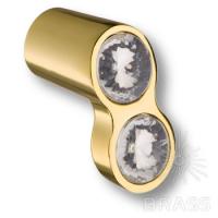 92- Gold Ручка кнопка с кристаллами, эксклюзивная коллекция, глянцевое золото